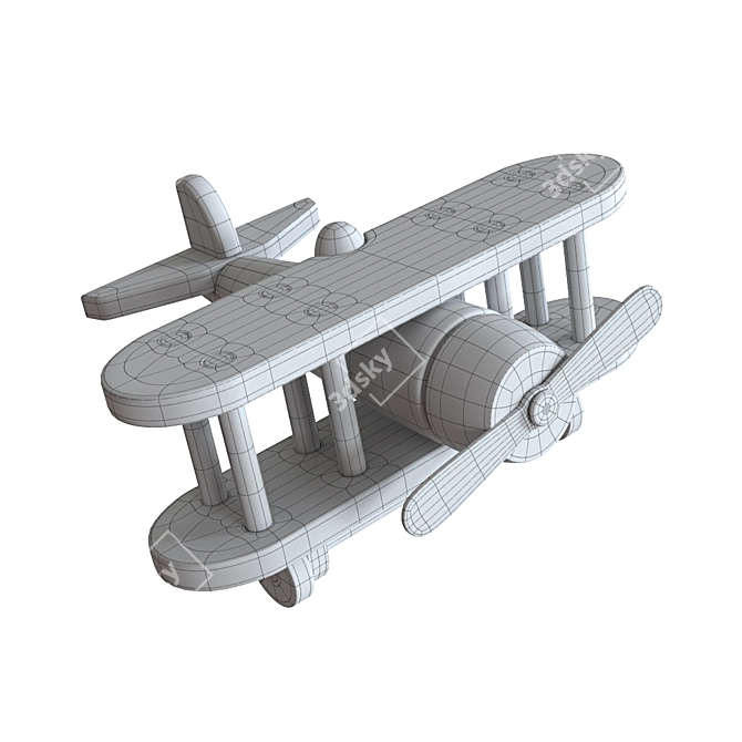 Wooden Toy Plane | Handcrafted & Eco-Friendly 3D model image 2