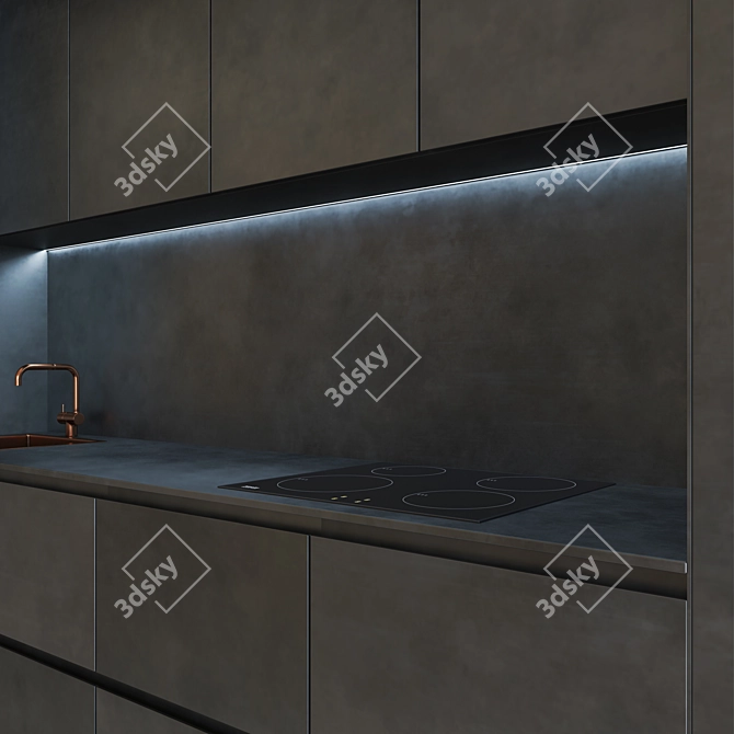 Rustic Chic Modern Kitchen 13 3D model image 2