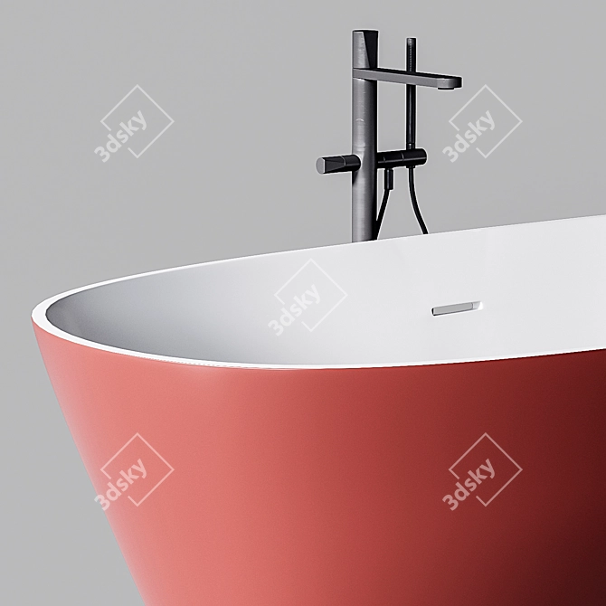 Luxurious Baia Bathtub and Indigo Mixer 3D model image 2