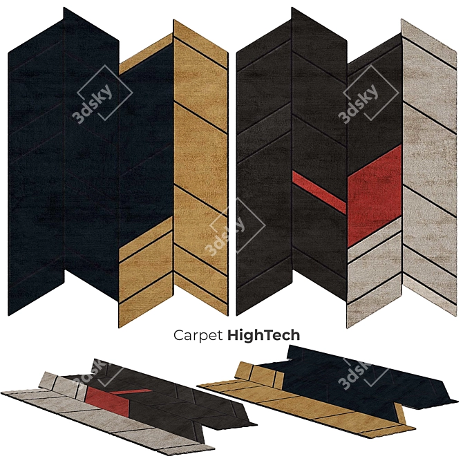 Tangram Carpets: Artistic & Versatile Flooring 3D model image 1