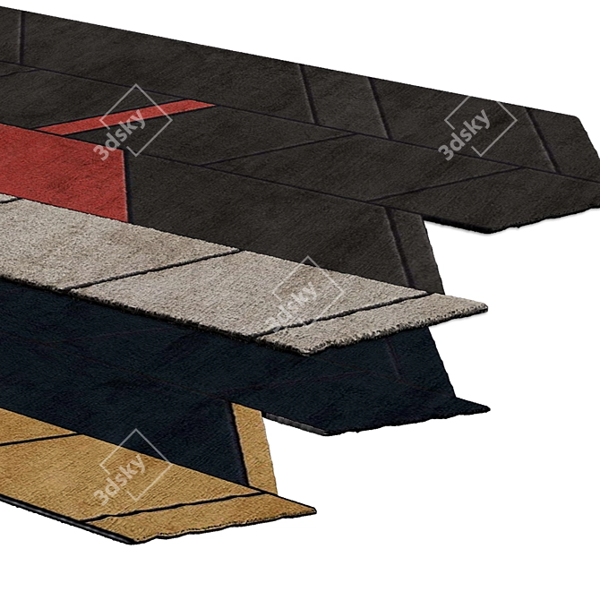 Tangram Carpets: Artistic & Versatile Flooring 3D model image 2