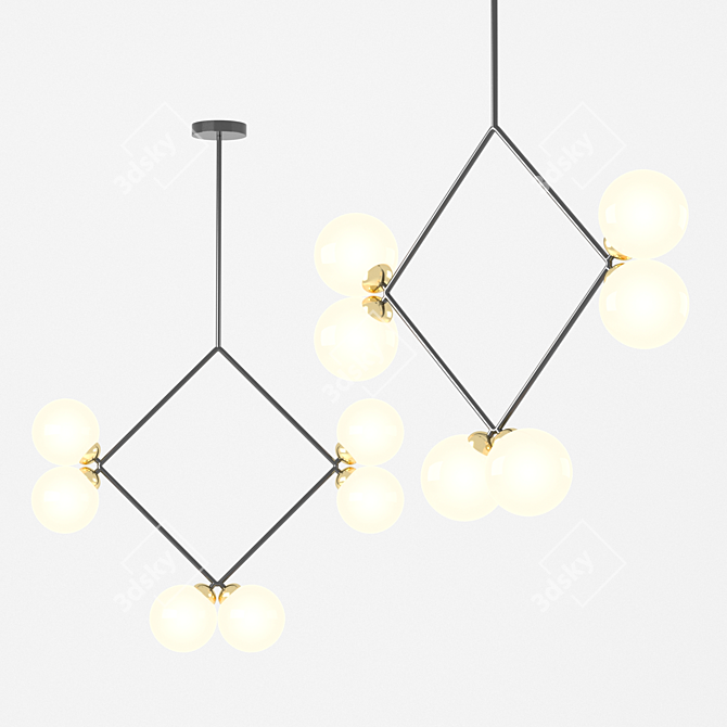 Modern Loft Coach Pendant Light 3D model image 1