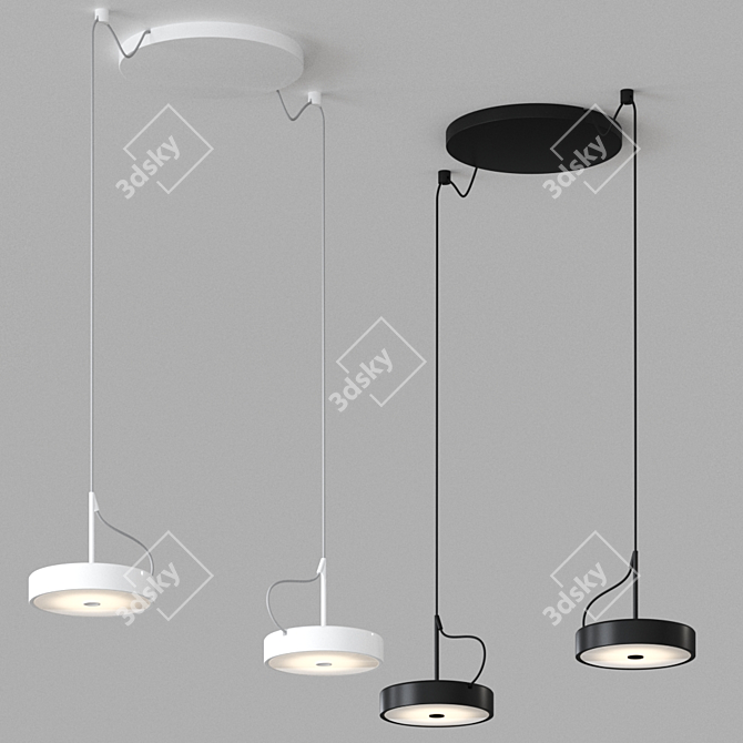 Sleek U-Turn-36 Lighting Fixture 3D model image 1