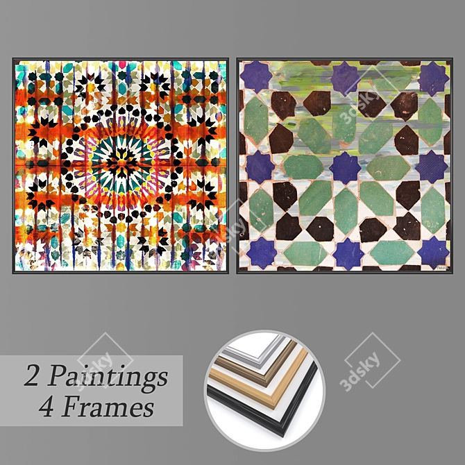 Mixed-Frames Wall Art Set 3D model image 1