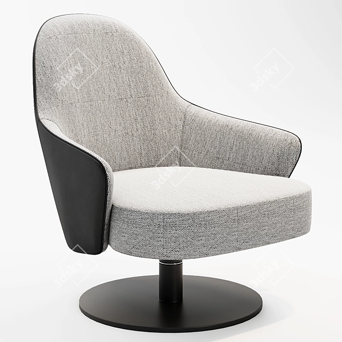 Elegant Swivel Armchair: Ludwig 3D model image 1