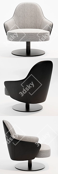 Elegant Swivel Armchair: Ludwig 3D model image 2