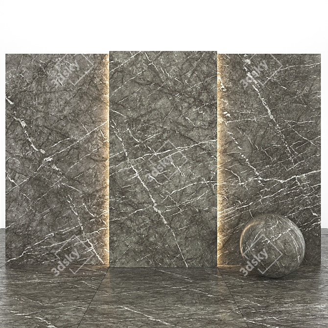 Elegant Gray Marble Slabs 3D model image 1