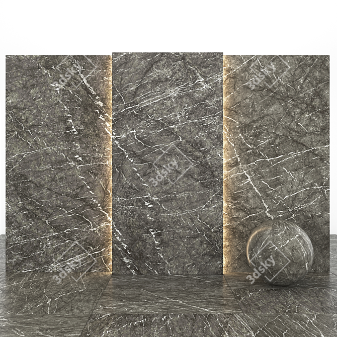 Elegant Gray Marble Slabs 3D model image 2