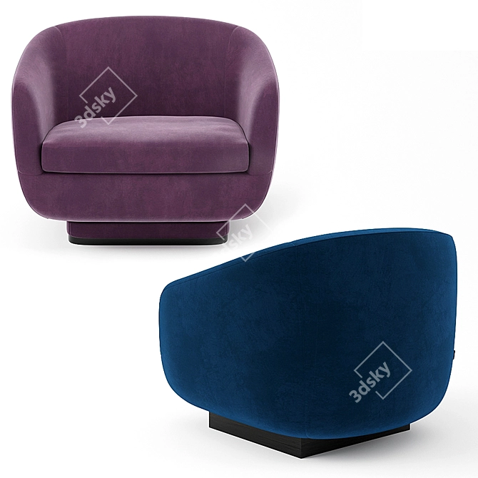 Sleek and Stylish Okha Gloob Armchair 3D model image 2