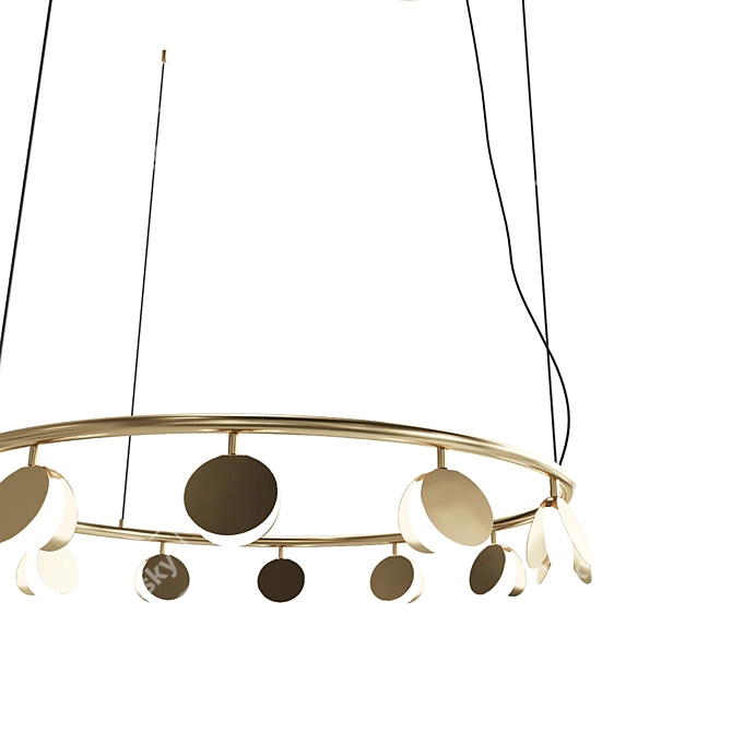 Mantra SHELL Pendant Chandelier: Elegant Golden Shell Design 3D model image 2