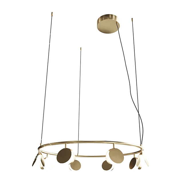 Gold Shell Pendant Chandelier - Mantra 7261 3D model image 1