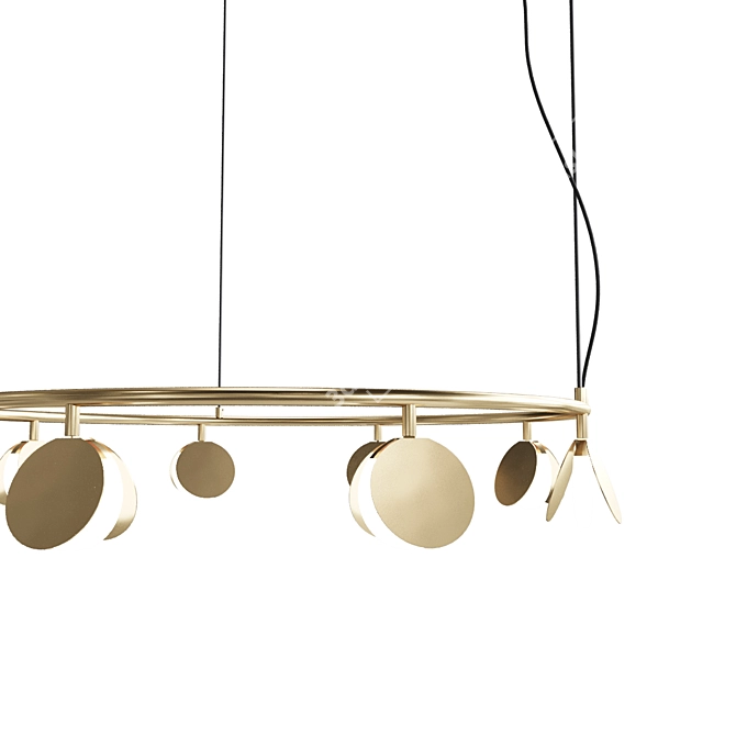 Gold Shell Pendant Chandelier - Mantra 7261 3D model image 2