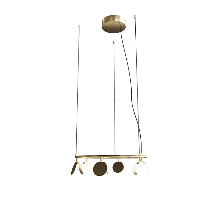 Golden Shell Pendant Chandelier 3D model image 1