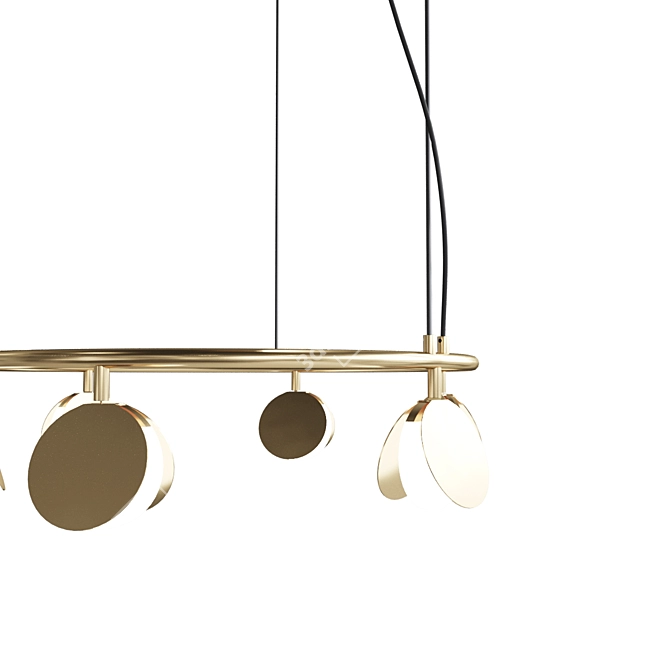 Golden Shell Pendant Chandelier 3D model image 2