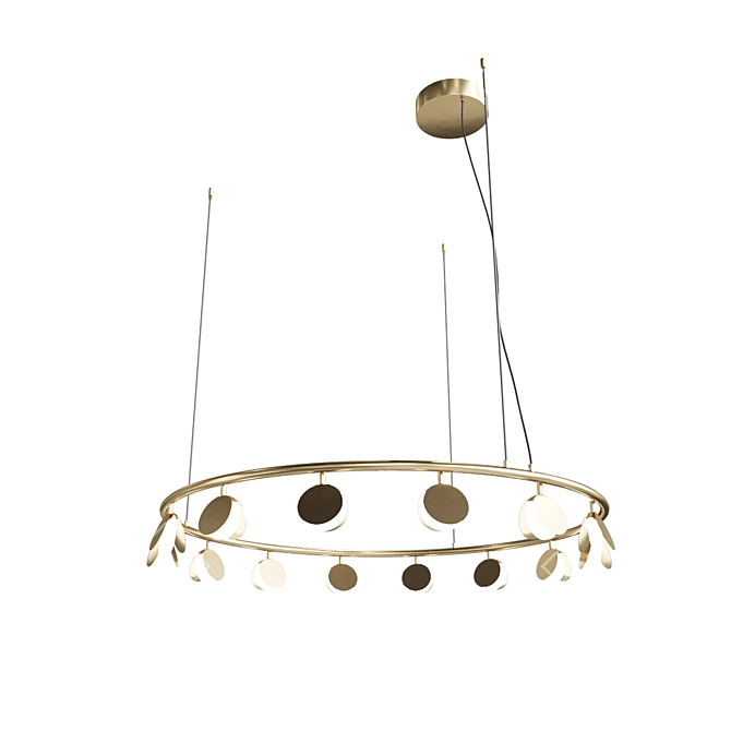 Golden Shell Pendant Chandelier 3D model image 1