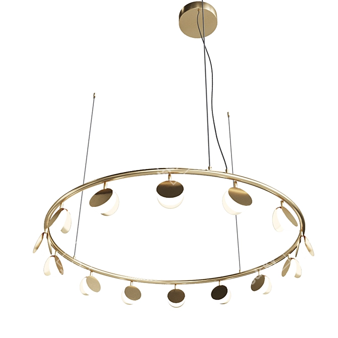 Golden Shell Pendant Chandelier 3D model image 4