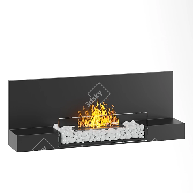 Luxury Light: Wall-mounted Biofireplace 3D model image 7