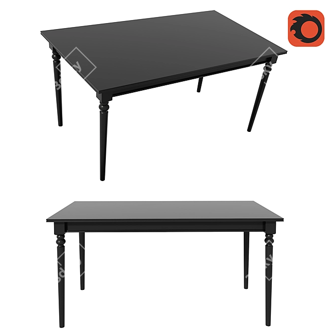 Elegant Ingatorp Extendable Table 3D model image 1