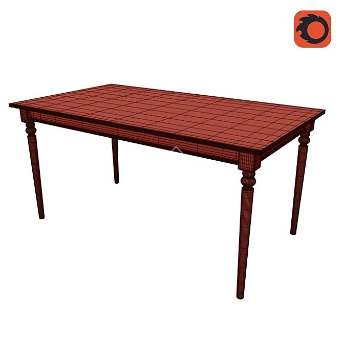 Elegant Ingatorp Extendable Table 3D model image 3