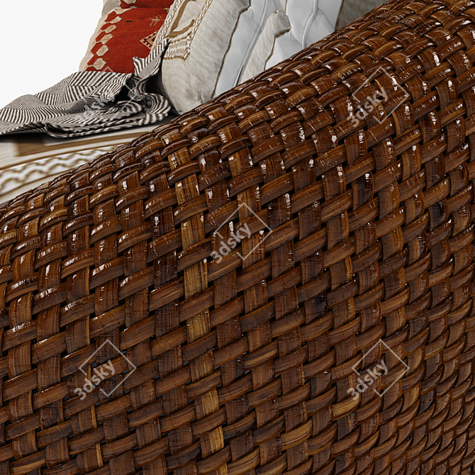 Rattan Armchair: Stylish Comfort for Your Home 3D model image 2
