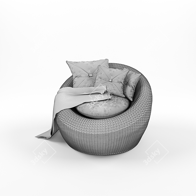 Rattan Armchair: Stylish Comfort for Your Home 3D model image 3
