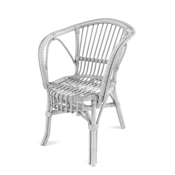 Cozy Rattan Garden Armchair 3D model image 2