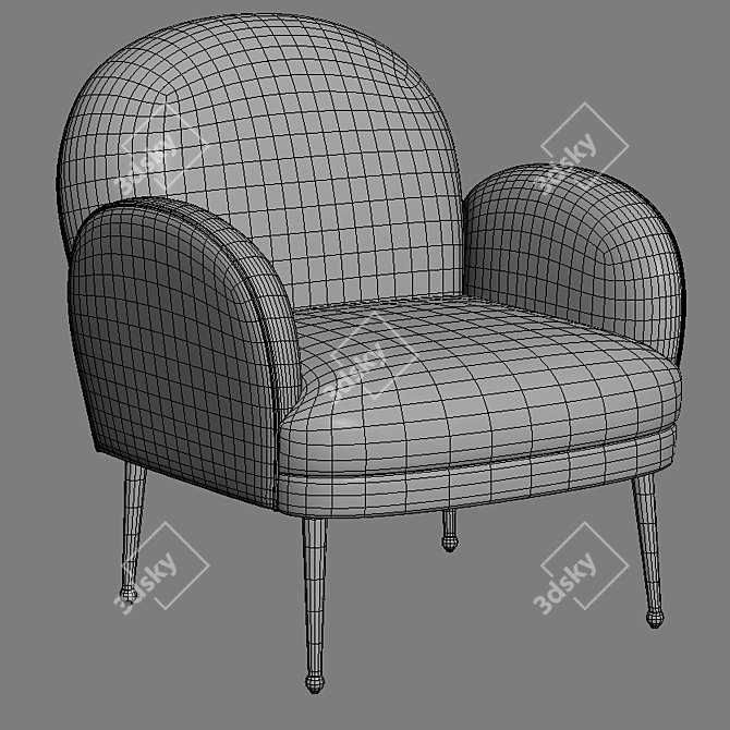 Glamorous Mauve Velvet Chair 3D model image 4