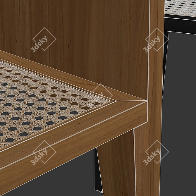 Zara Home Wooden Bedside Table | Natural & Black Wood | 38x55x30 cm 3D model image 4