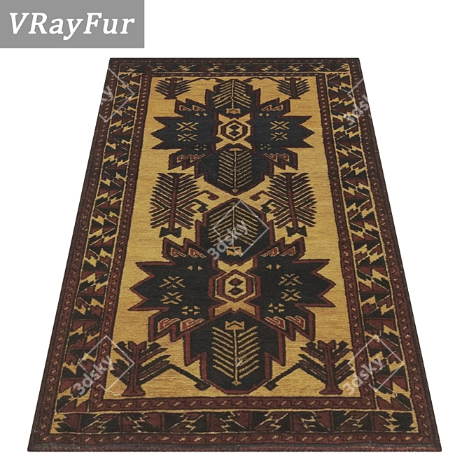 Title: 1966 Vintage Carpets Set 3D model image 2