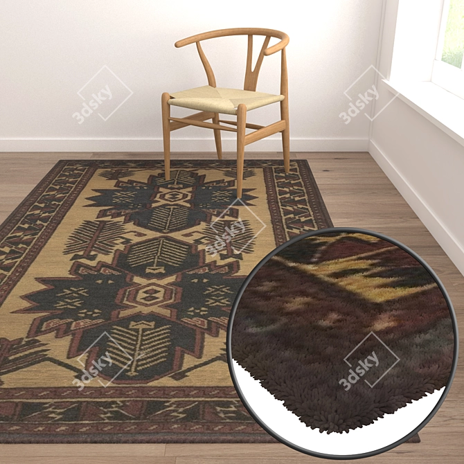 Title: 1966 Vintage Carpets Set 3D model image 5