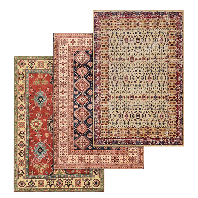 1968 Carpets Set: High-Quality Textures for Close and Distant Views 3D model image 1
