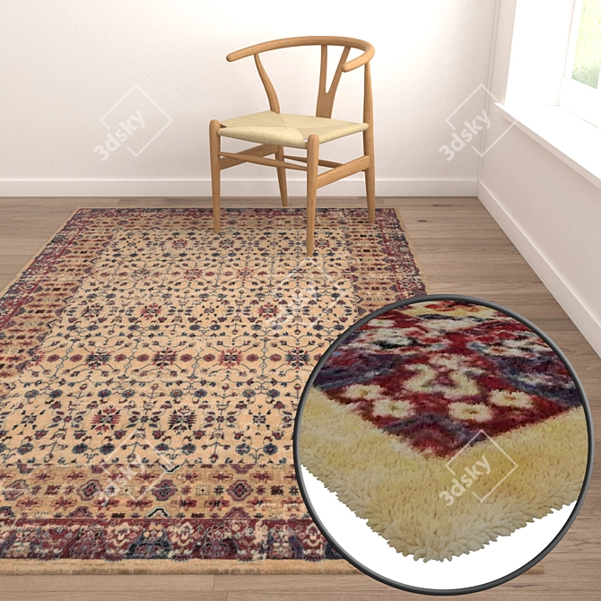 1968 Carpets Set: High-Quality Textures for Close and Distant Views 3D model image 5