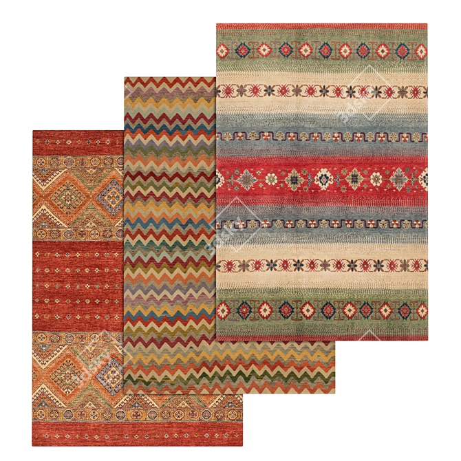 1969 Vintage Carpet Set 3D model image 1