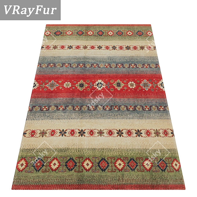 1969 Vintage Carpet Set 3D model image 2