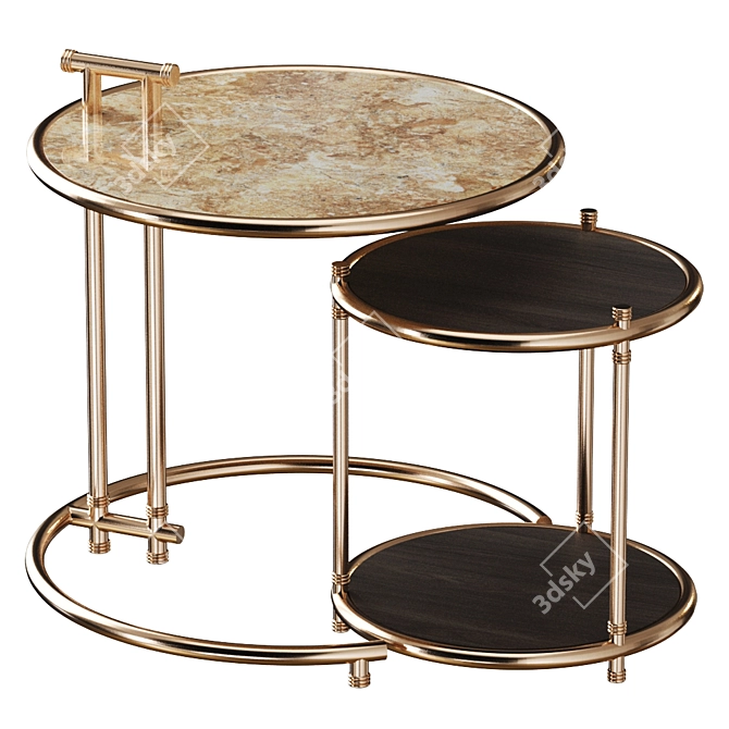 Rose Midcentury Side Table 3D model image 1