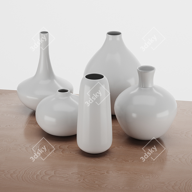 Elegant Ceramic Vases 3D model image 2