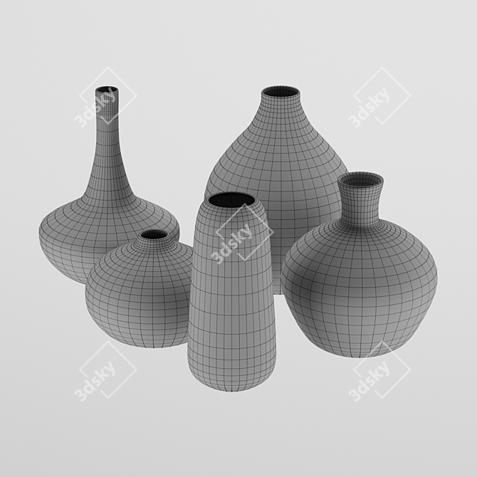 Elegant Ceramic Vases 3D model image 3