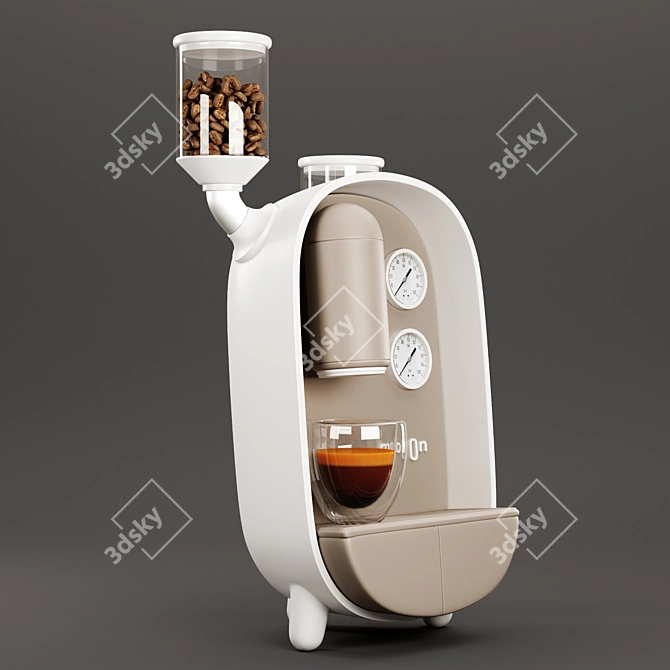 Celestial Brew: Moon Coffee Maker 3D model image 2