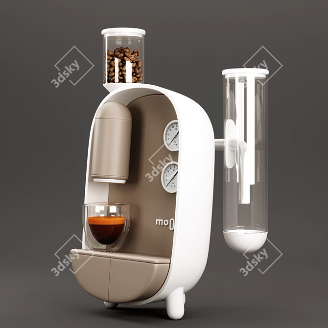 Celestial Brew: Moon Coffee Maker 3D model image 3