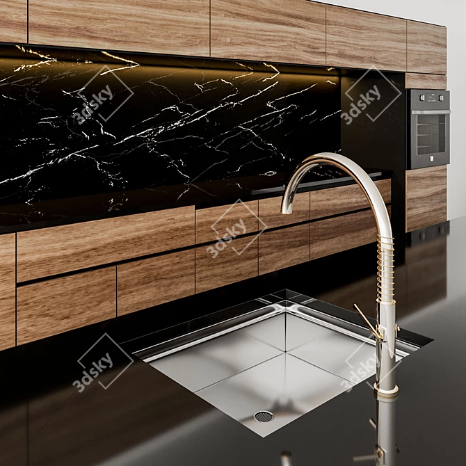 Elegant Kitchen Model 01: Sleek Design 3D model image 2