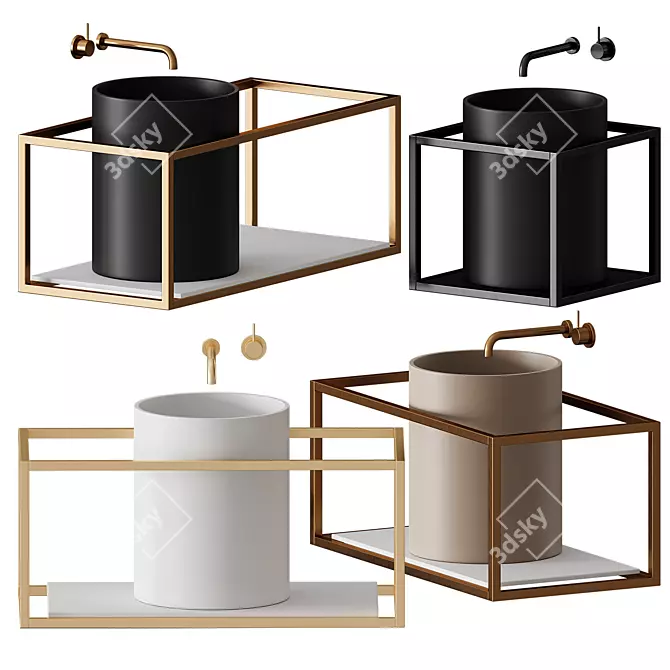 GALASSIA CORE Washbasin
Elegant Geometric Design 3D model image 2