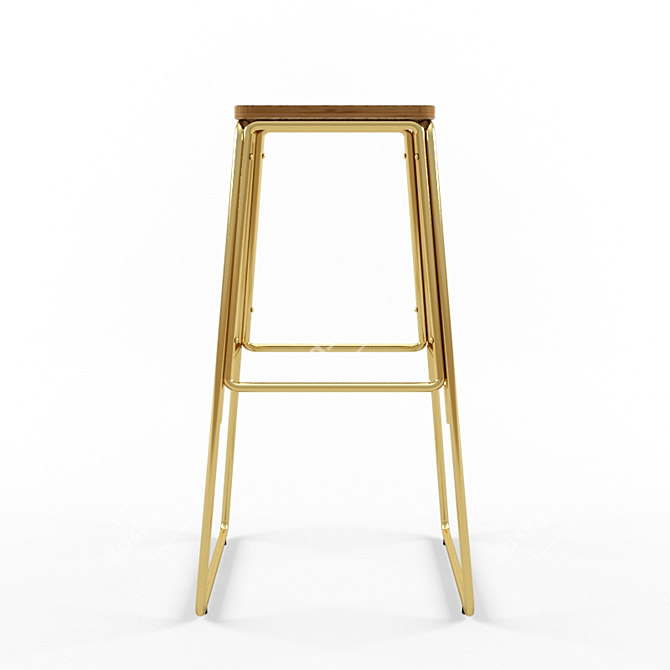 Modern Square Barstool: Meraki 3D model image 2