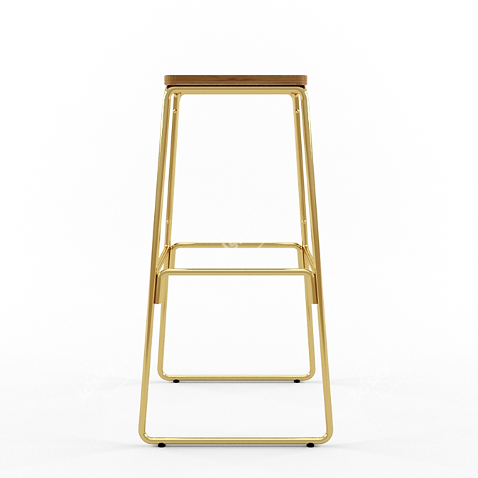 Modern Square Barstool: Meraki 3D model image 3