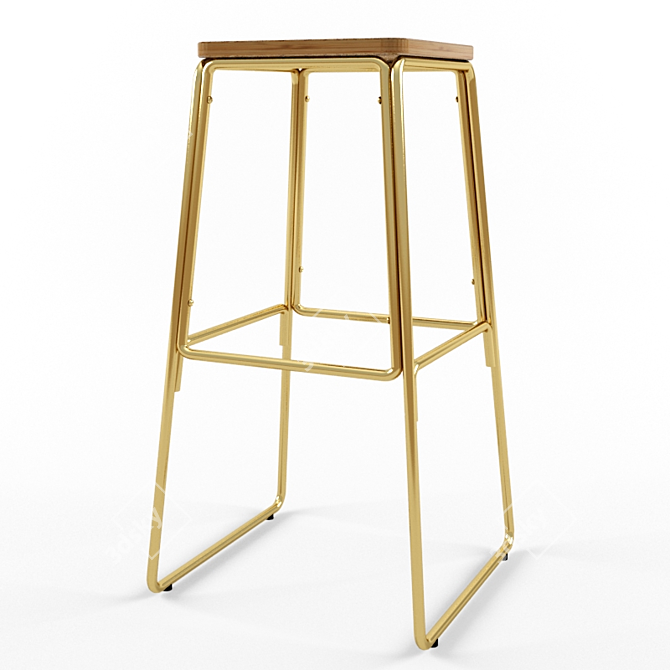 Modern Square Barstool: Meraki 3D model image 5