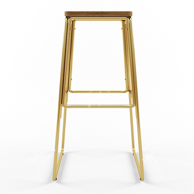 Modern Square Barstool: Meraki 3D model image 7