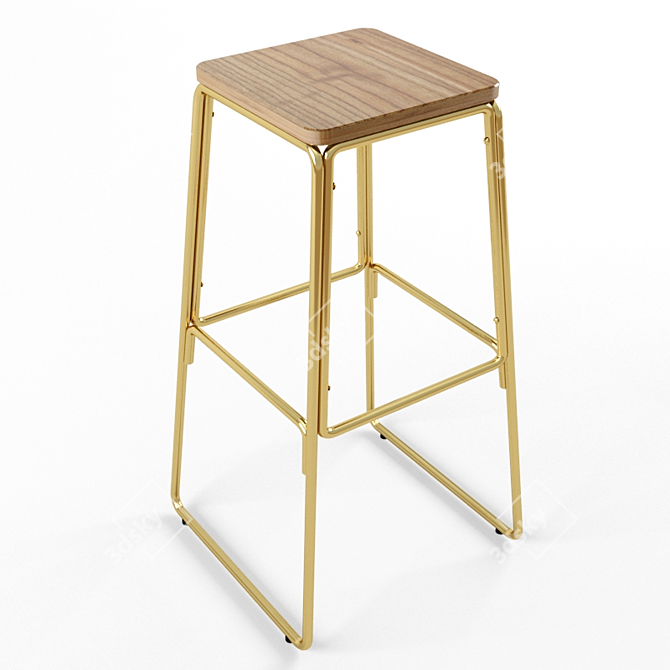 Modern Square Barstool: Meraki 3D model image 8