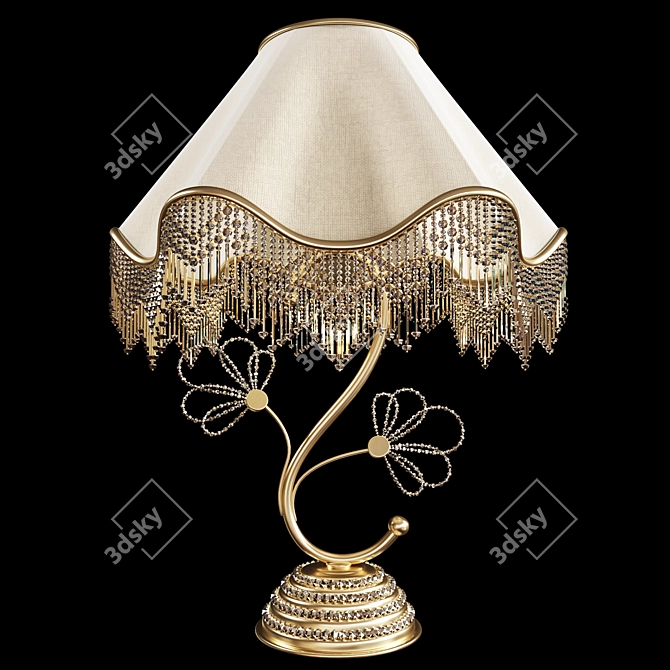 Butterfly Crystal Gold Table Lamp 3D model image 2