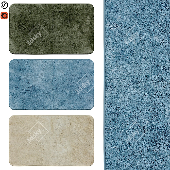 Soft Step | Plush Bath Rugs 3D model image 1