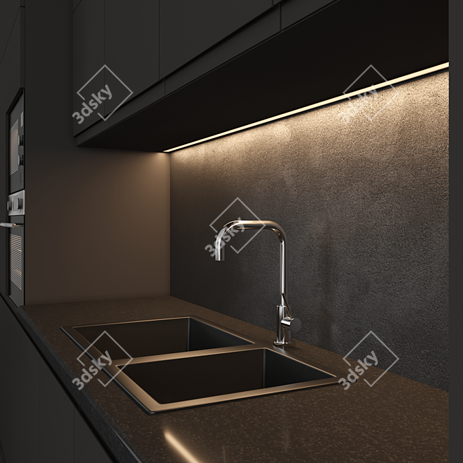 Modern Island Kitchen: Stylish and Functional 3D model image 2