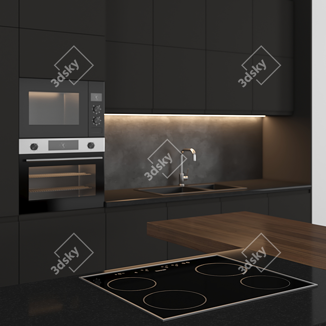 Modern Island Kitchen: Stylish and Functional 3D model image 3